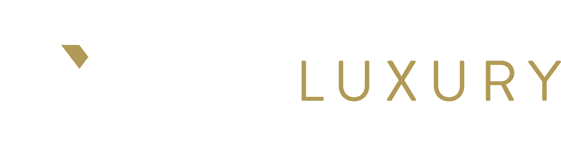 The word luxury is written in gold letters on a white background.