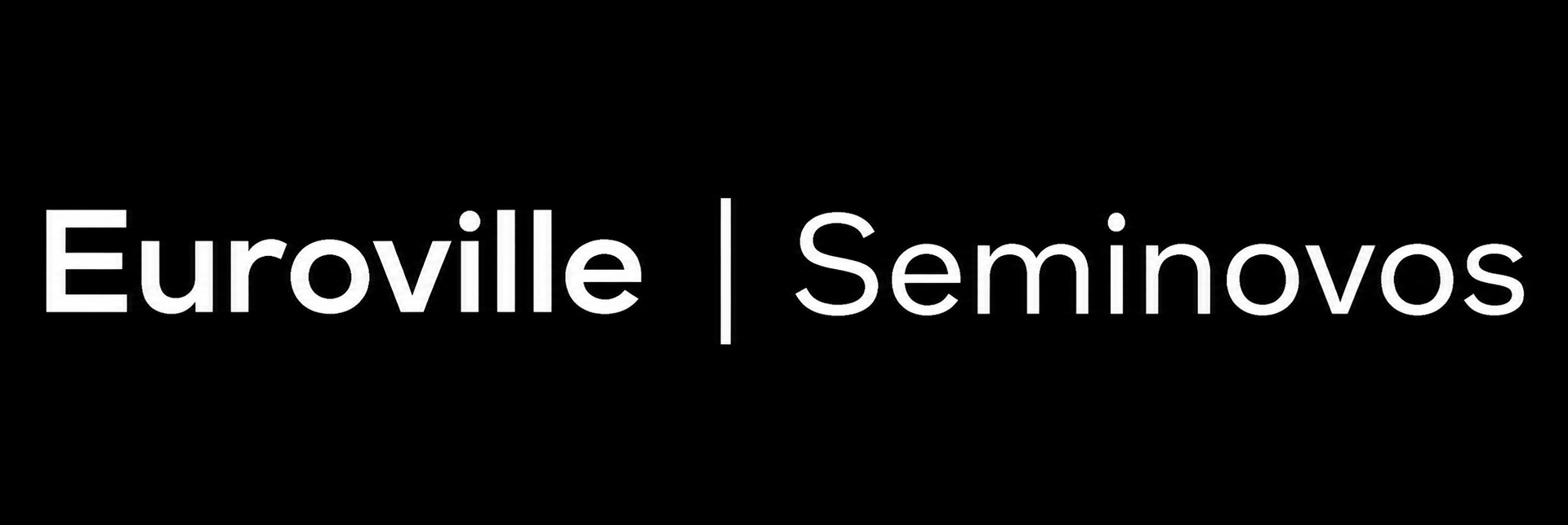 Euroville logo with white text on a black background and the word “Seminovos” beside it