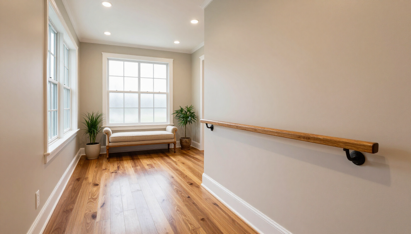 Organized home entryway prepared for safe aging in place