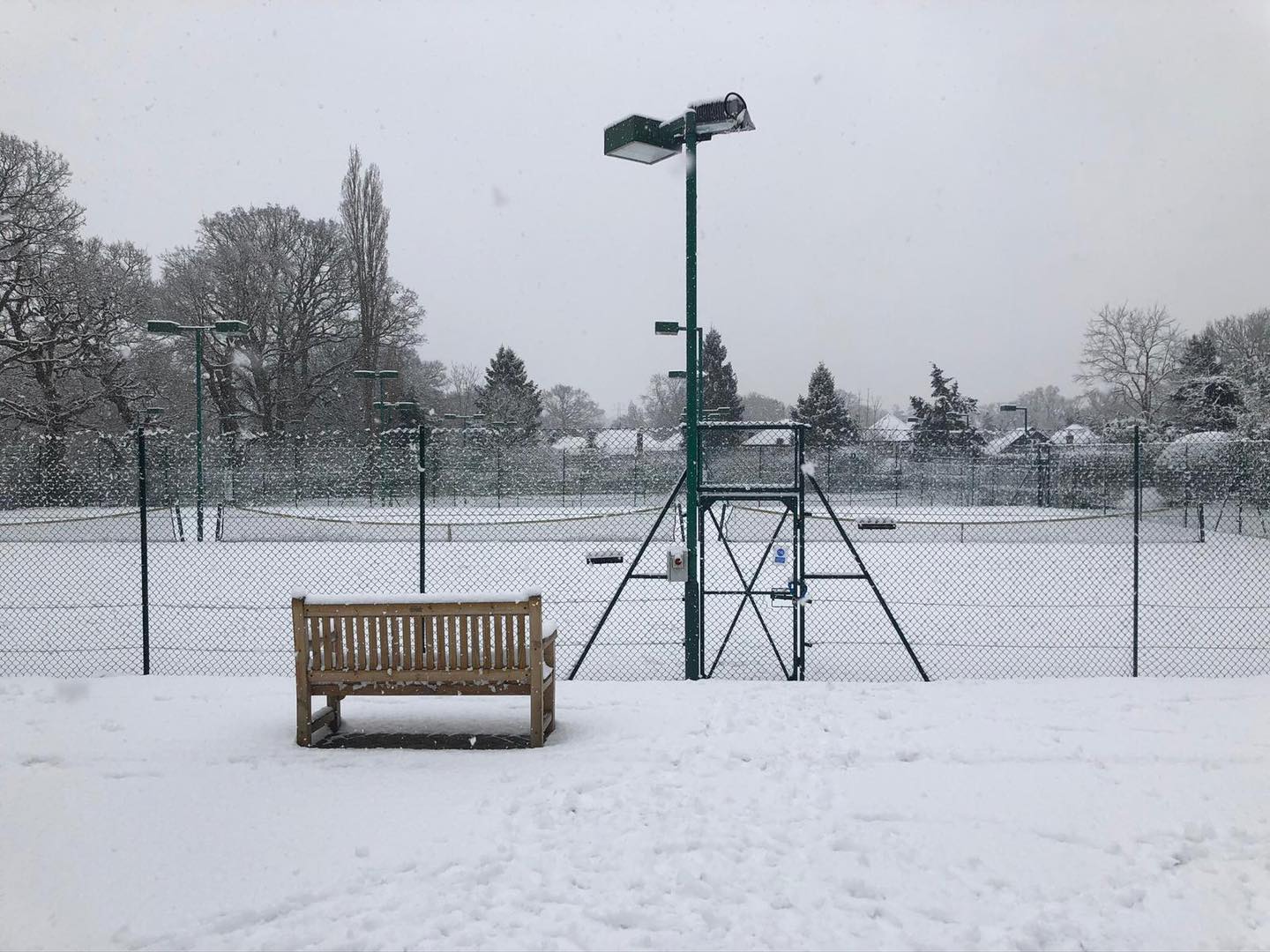 An image of Pinner Lawn Tennis Club in winter