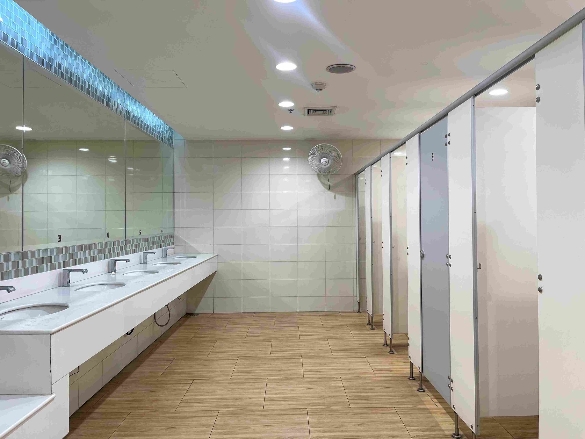 A bathroom with a lot of sinks and a mirror. — Viison Kitchens & Joinery Forster In Forster, NSW