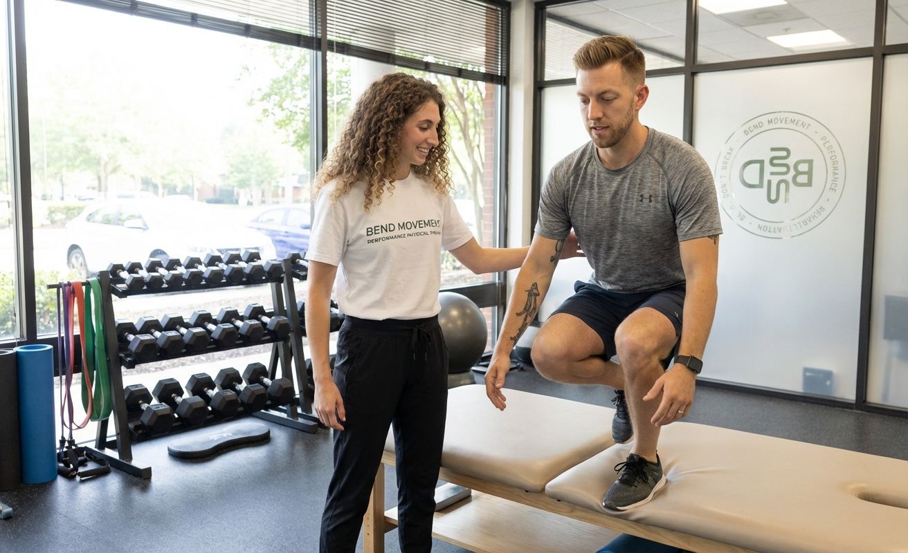 Movement assessment being performed at a physical therapy clinic in Richmond