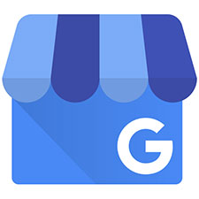Google My Business logo: Blue shop icon with 