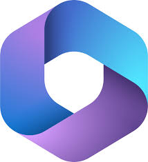 Abstract, looped, six-sided polygon in shades of blue and purple.
