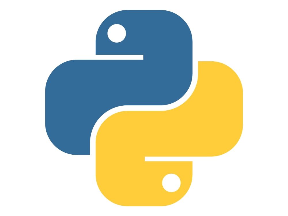 Python programming language logo: a blue and yellow stylized snake.