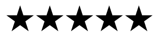 five black stars are lined up in a row on a white background .