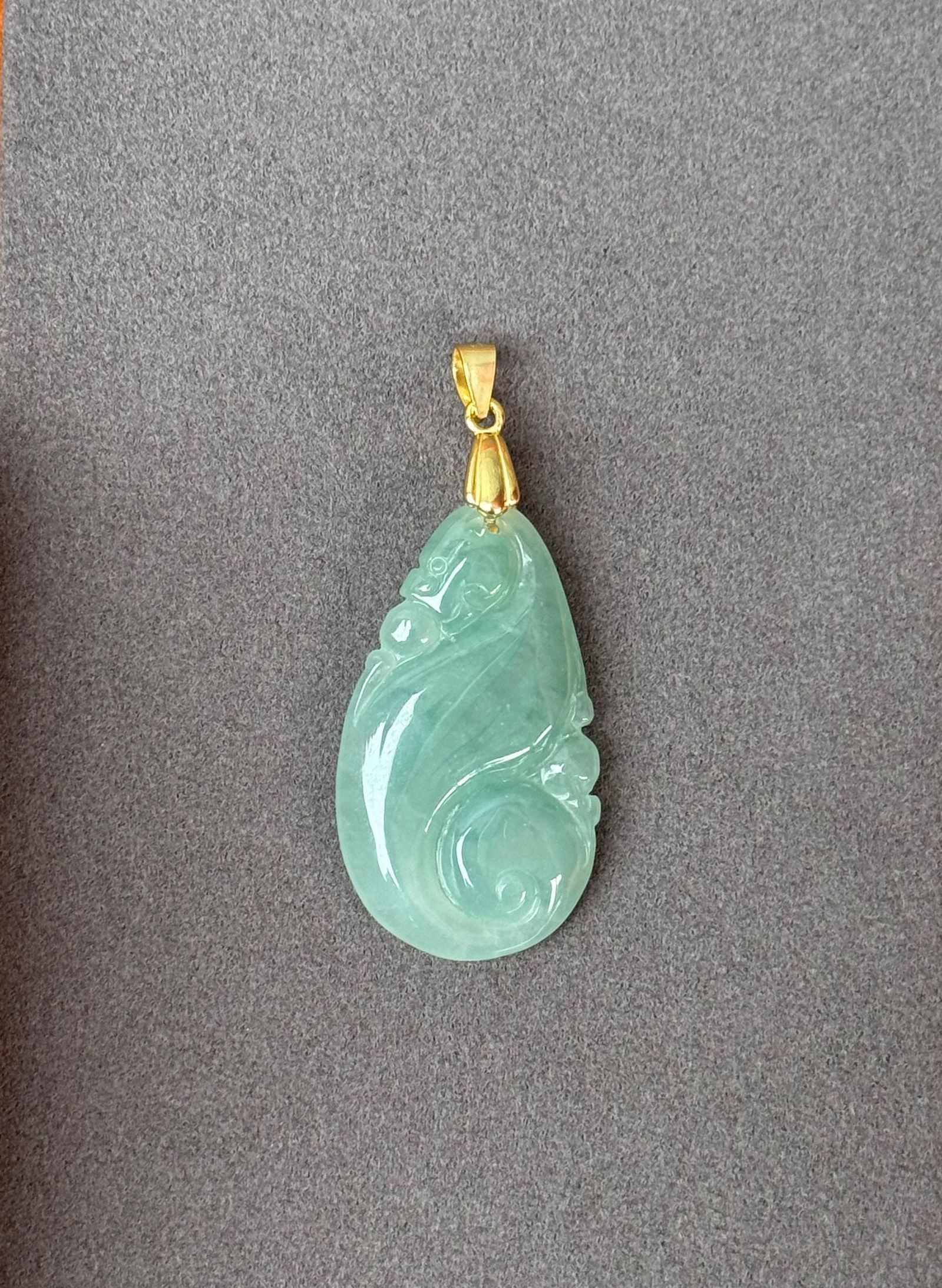 Icy Blue Ruyi Jadeite Pendant