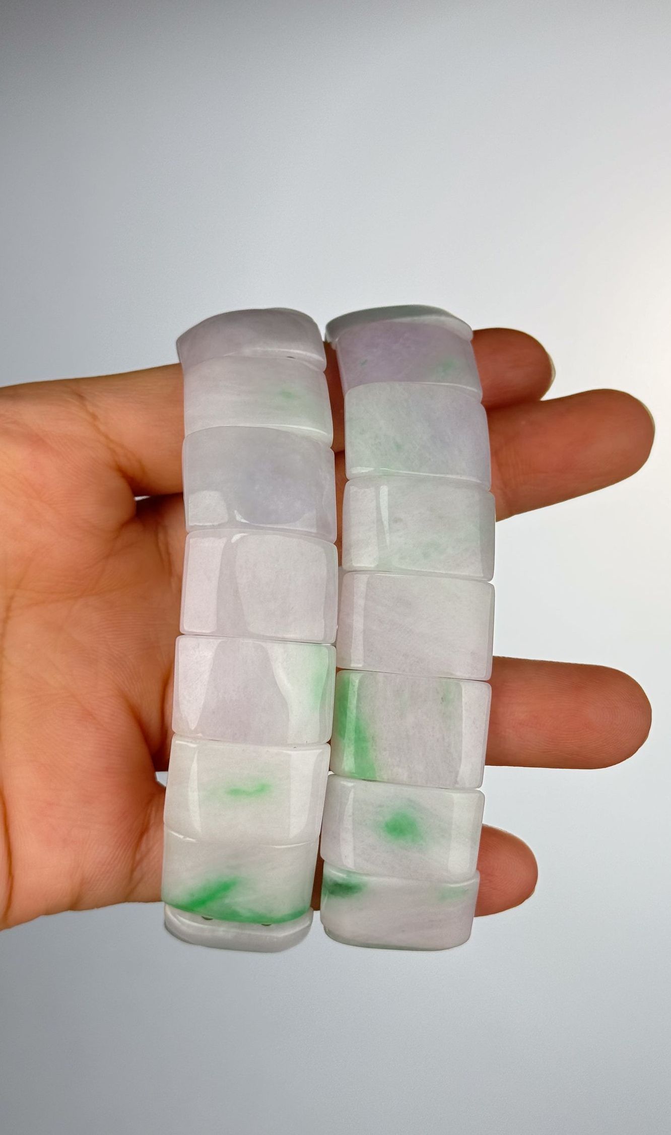 Sun Green Lavender & White Jadeite Plated Bracelet