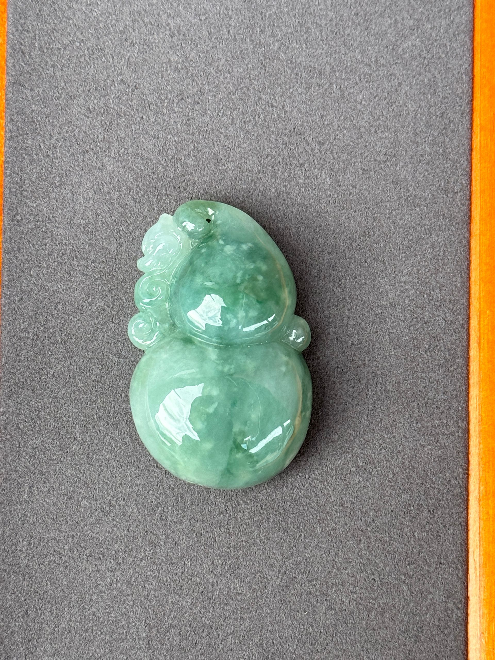 Oil Green Dragon Hulu Jadeite Pendant
