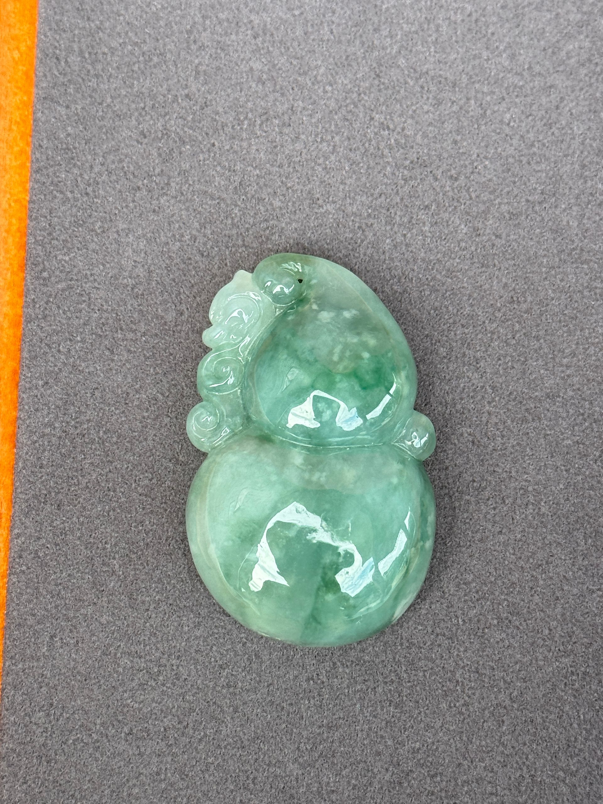 Oil Green Dragon Hulu Jadeite Pendant