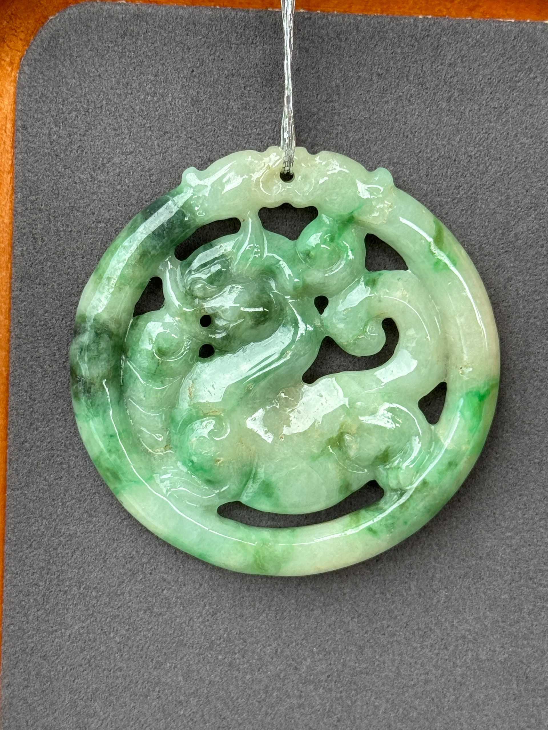 Green Dragon Jadeite  Pendant