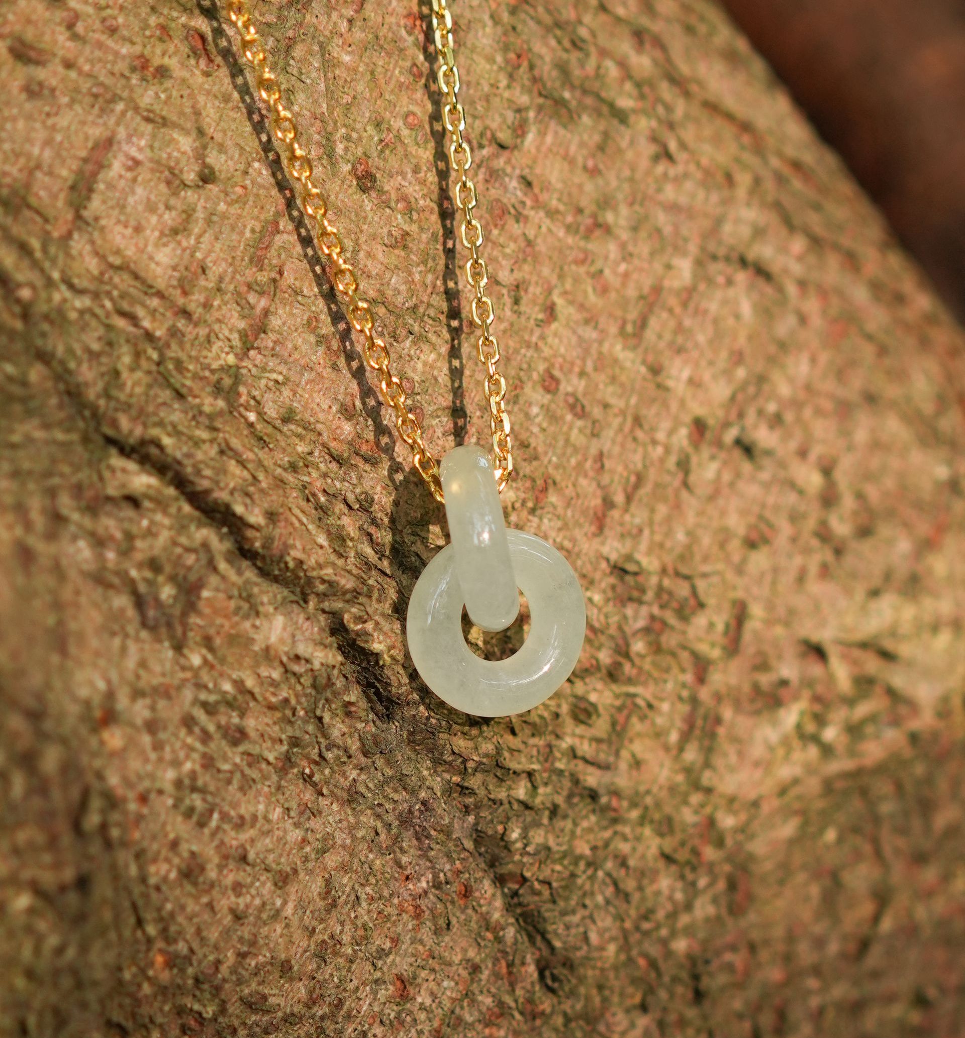 Icy Jadeite Double Donuts Pendant