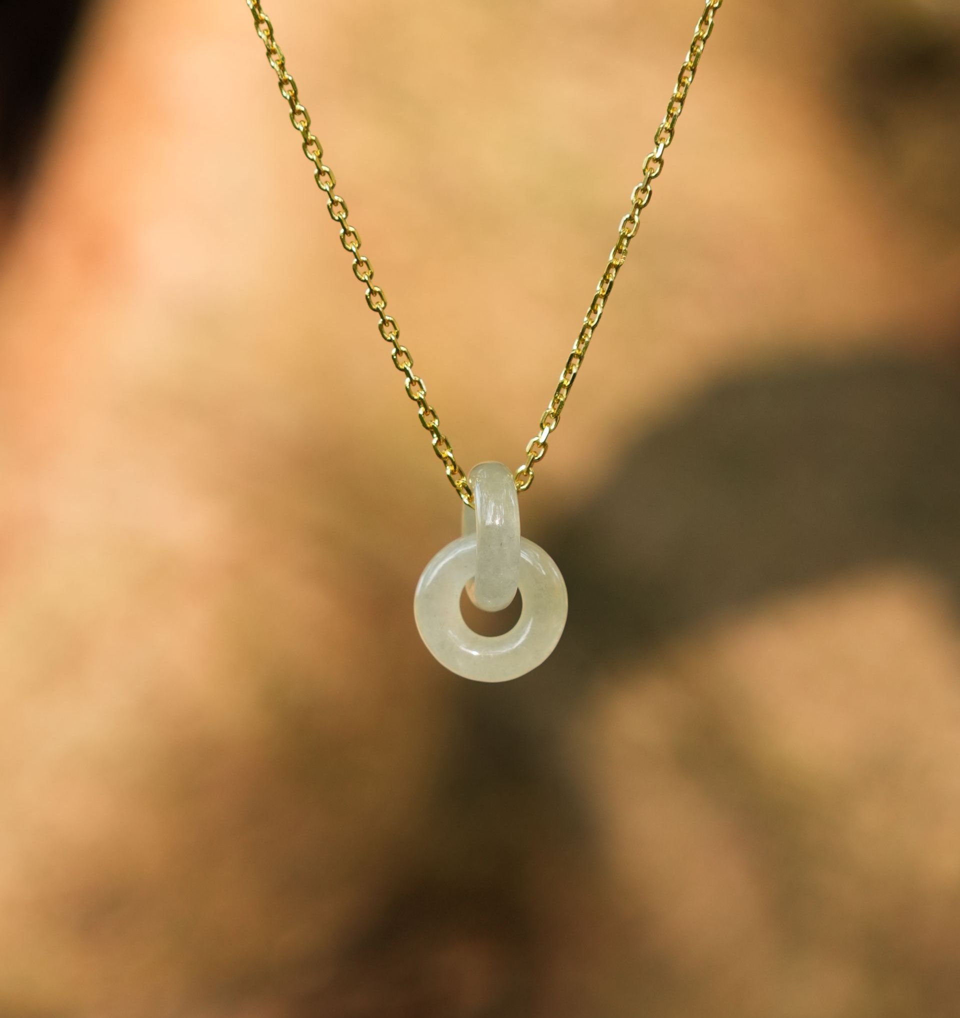 Icy Jadeite Double Donuts Pendant