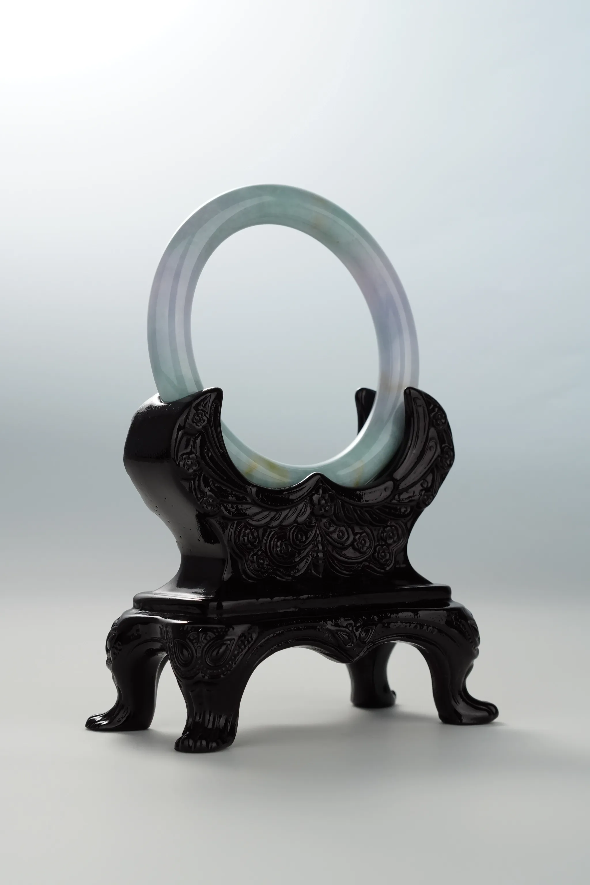 Blueish Green & Lavender Yellow Jadeite Bangle