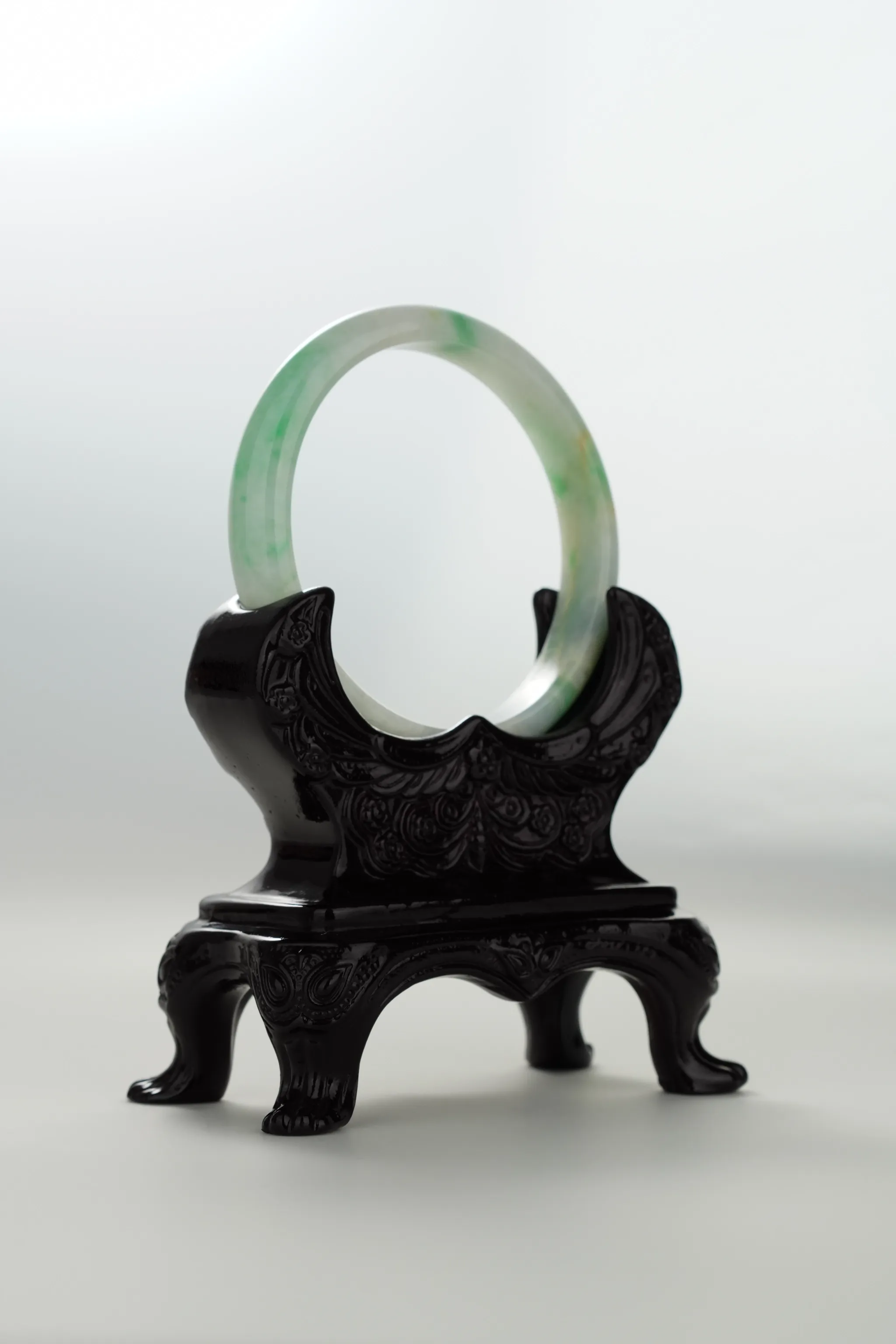 Sun Green White & Yellow Jadeite Bangle