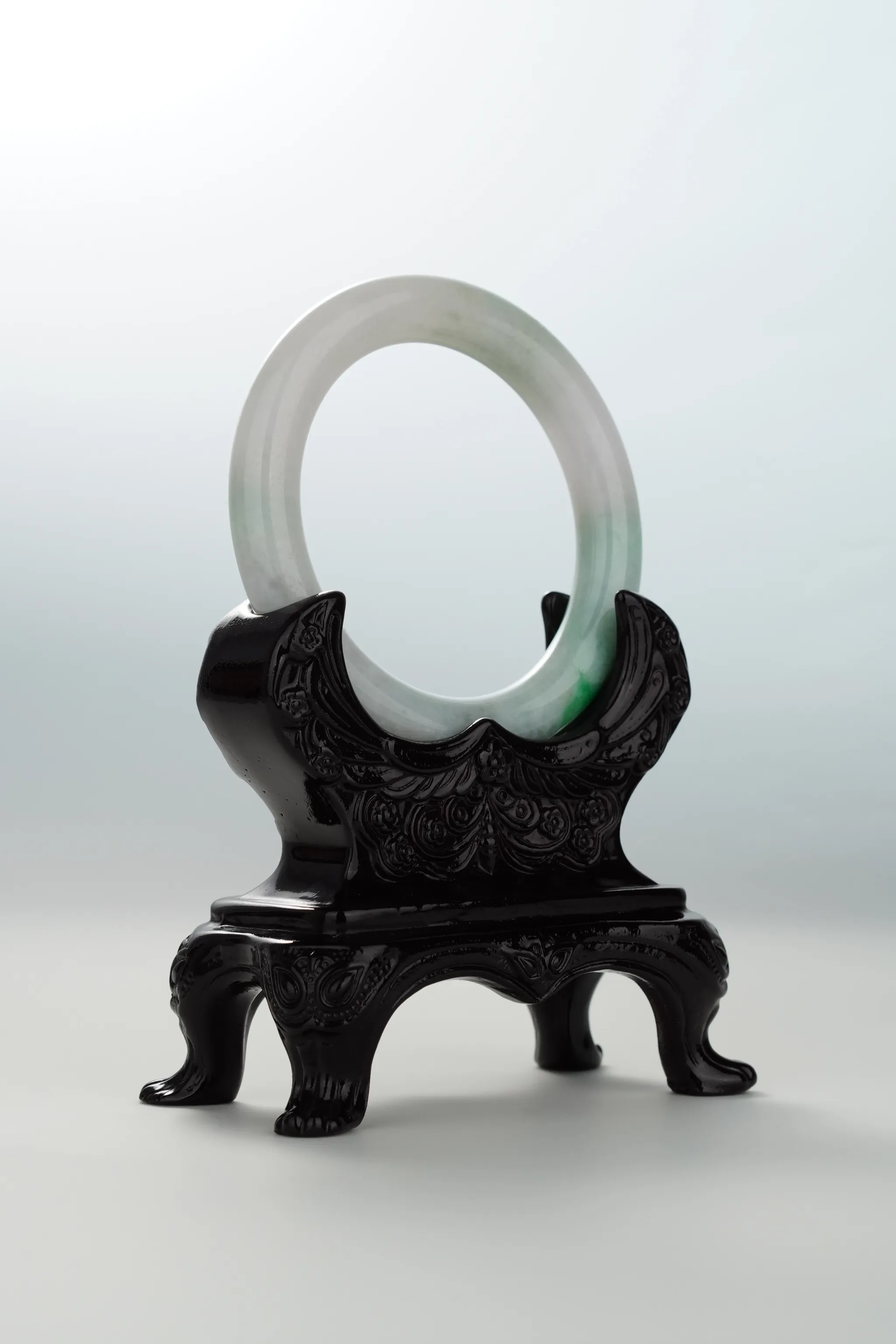 Sun Green White Jadeite Bangle