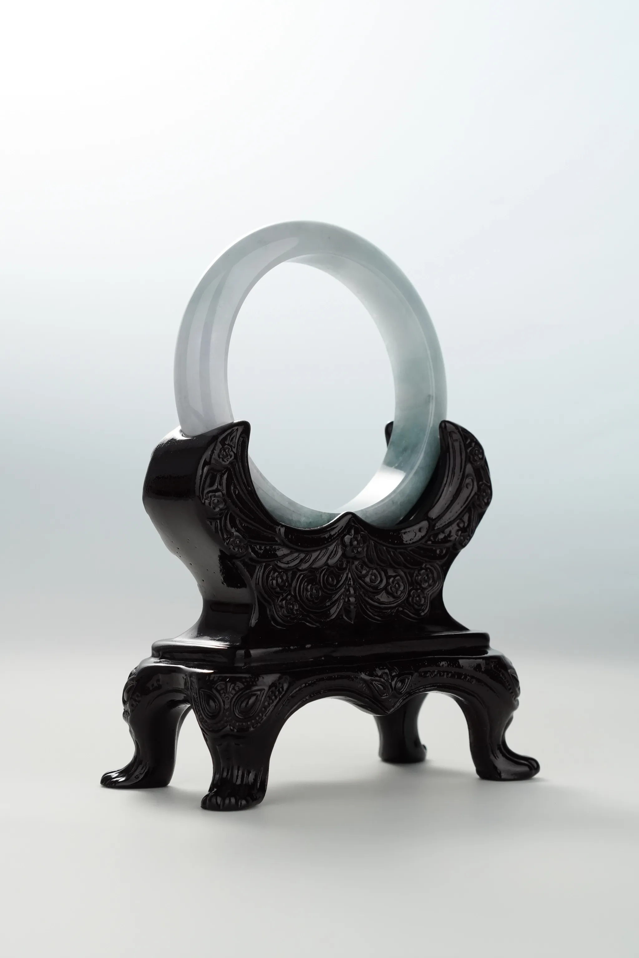 Icy Blue Water Jadeite Bangle