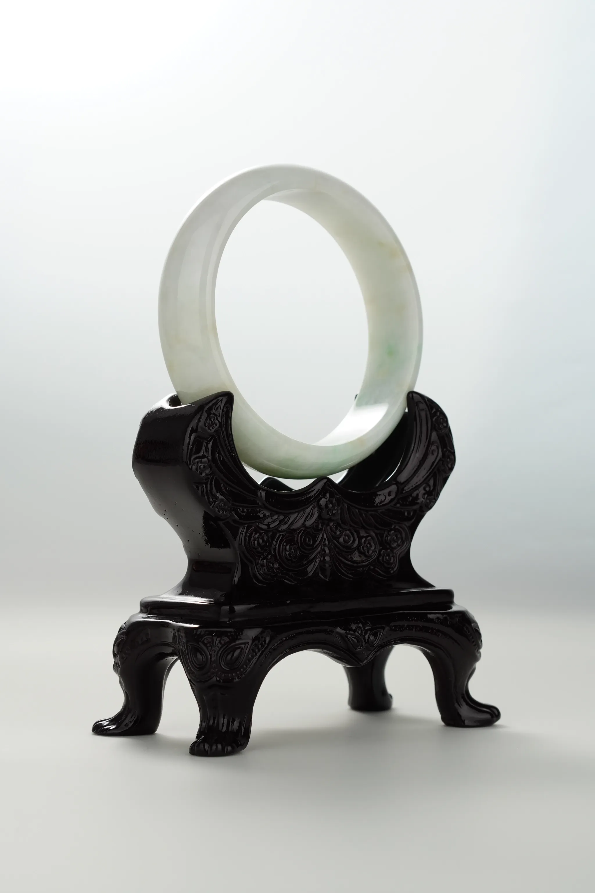 Apple Green & White Jadeite Bangle