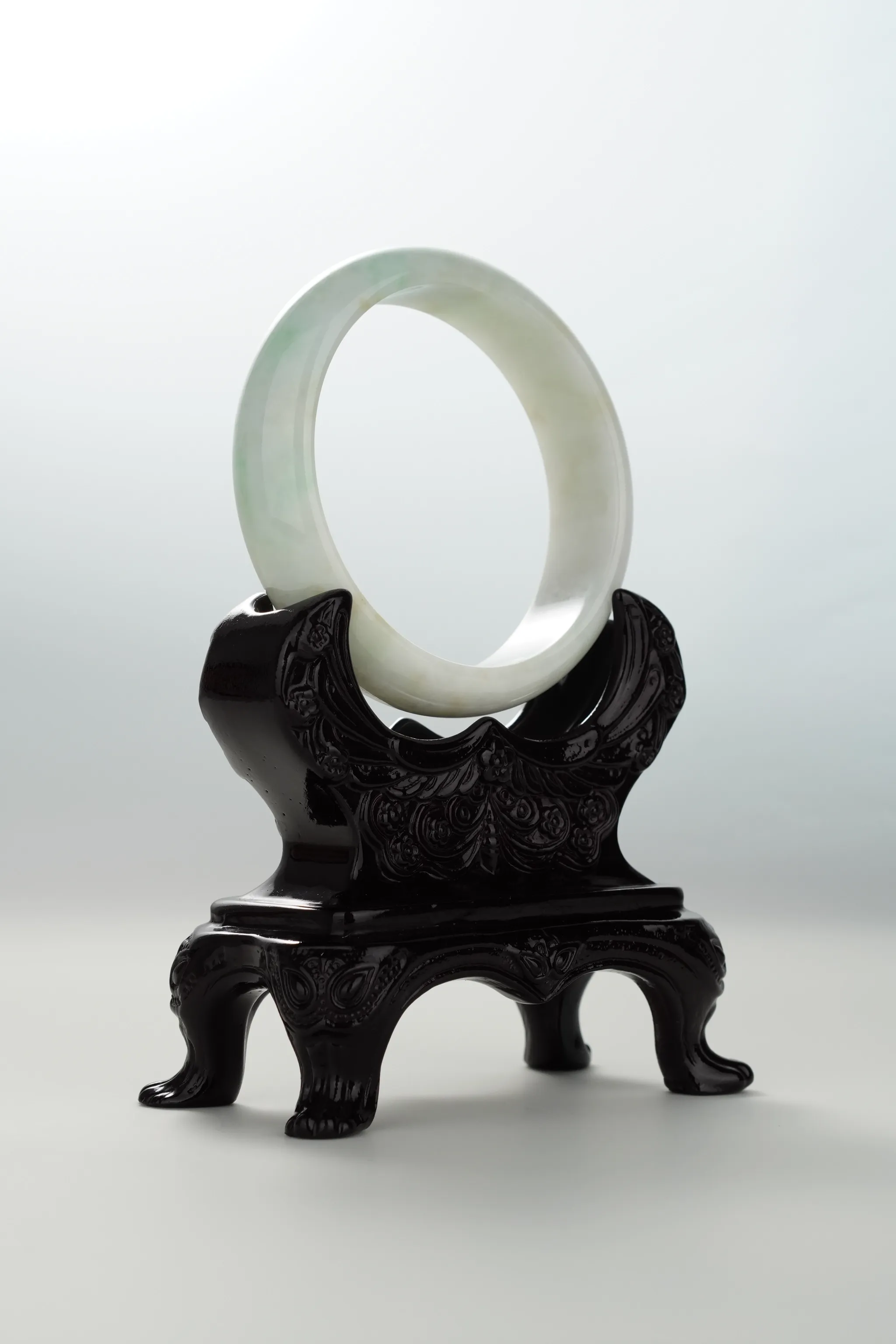 Apple Green & White Jadeite Bangle