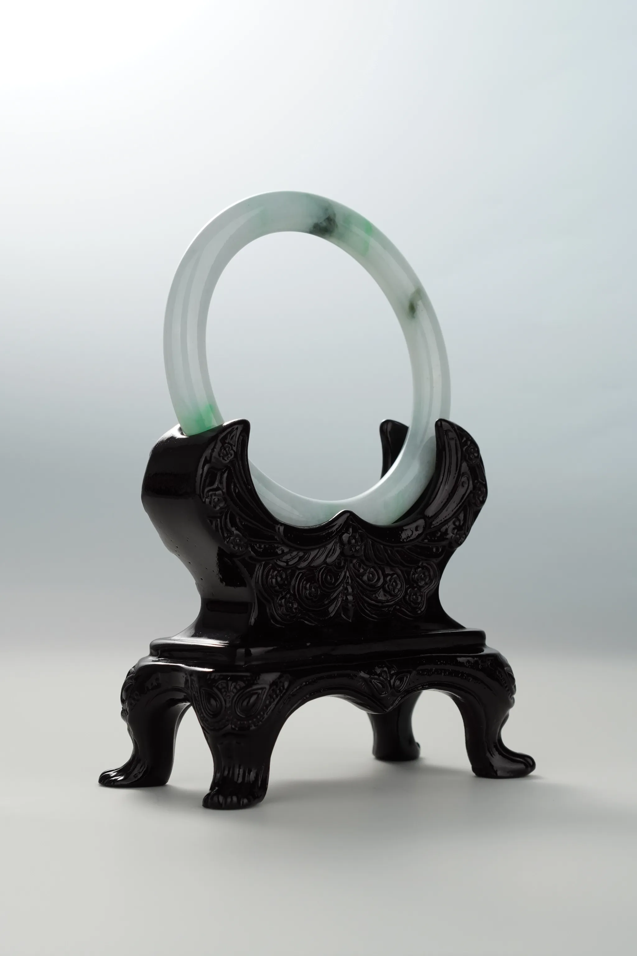 Icy Sun Green & White Jadeite Bangle