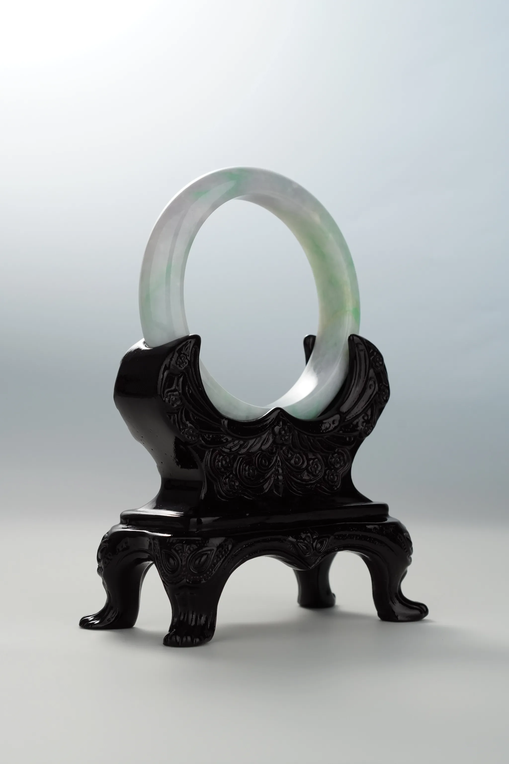 Sun Green White & Lavender Jadeite Bangle