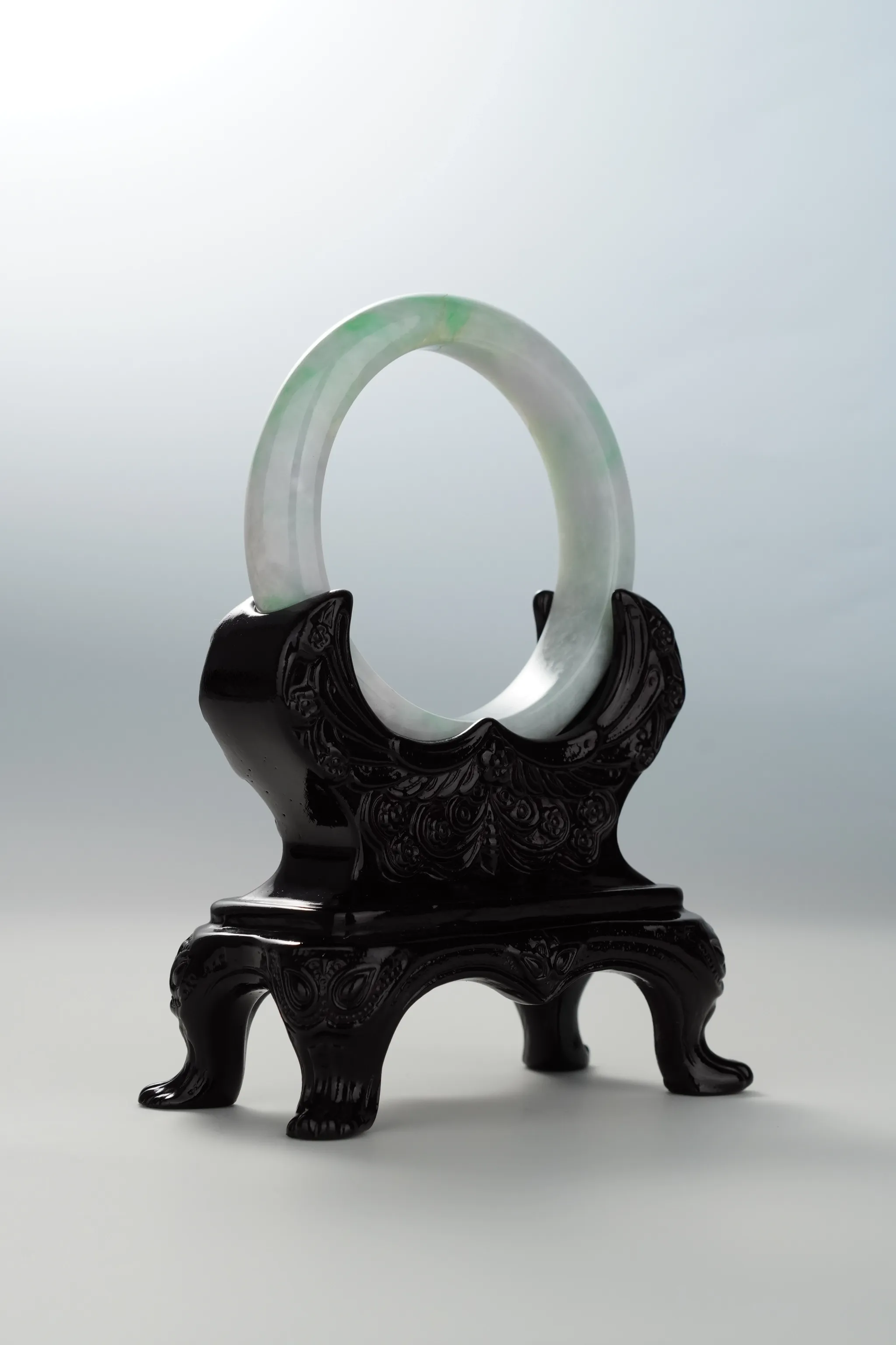 Sun Green White & Lavender Jadeite Bangle