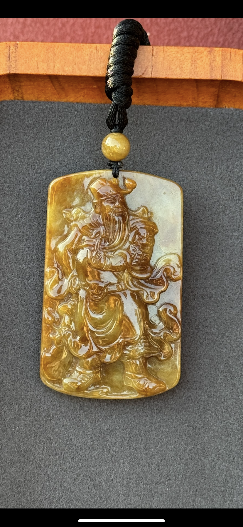 Yellow Guan Yu Jadeite Pendant
