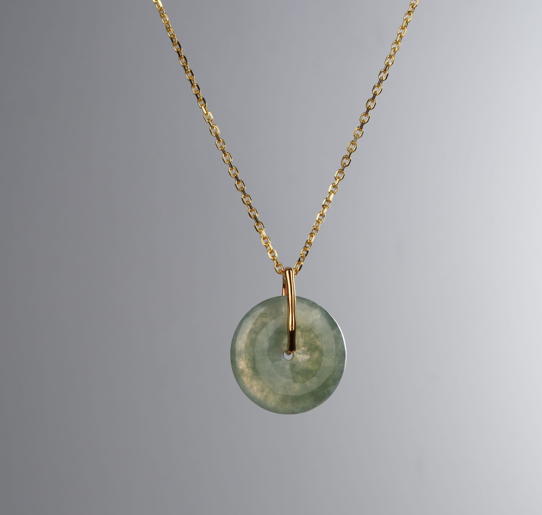 Icy Green Jadeite Donut Pendant