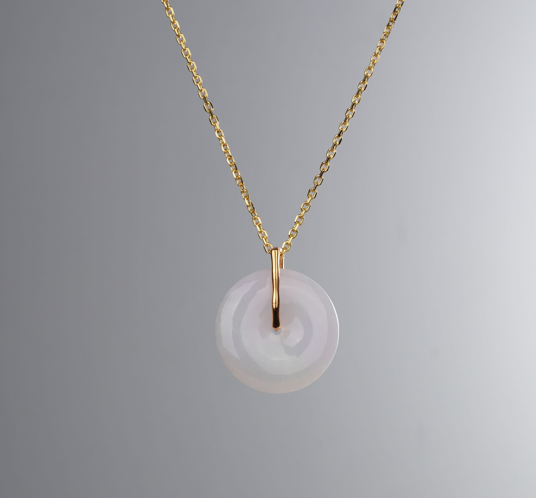 Icy Lavender Jadeite Donut Pendant