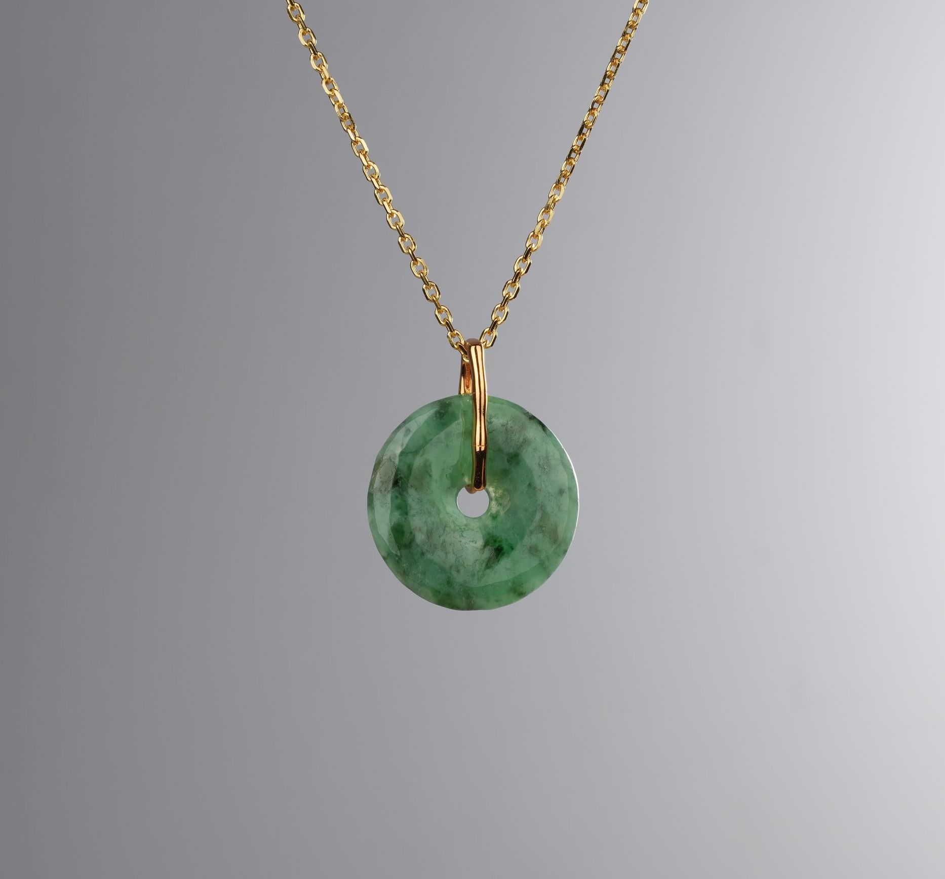 Green Jadeite Donut Pendant