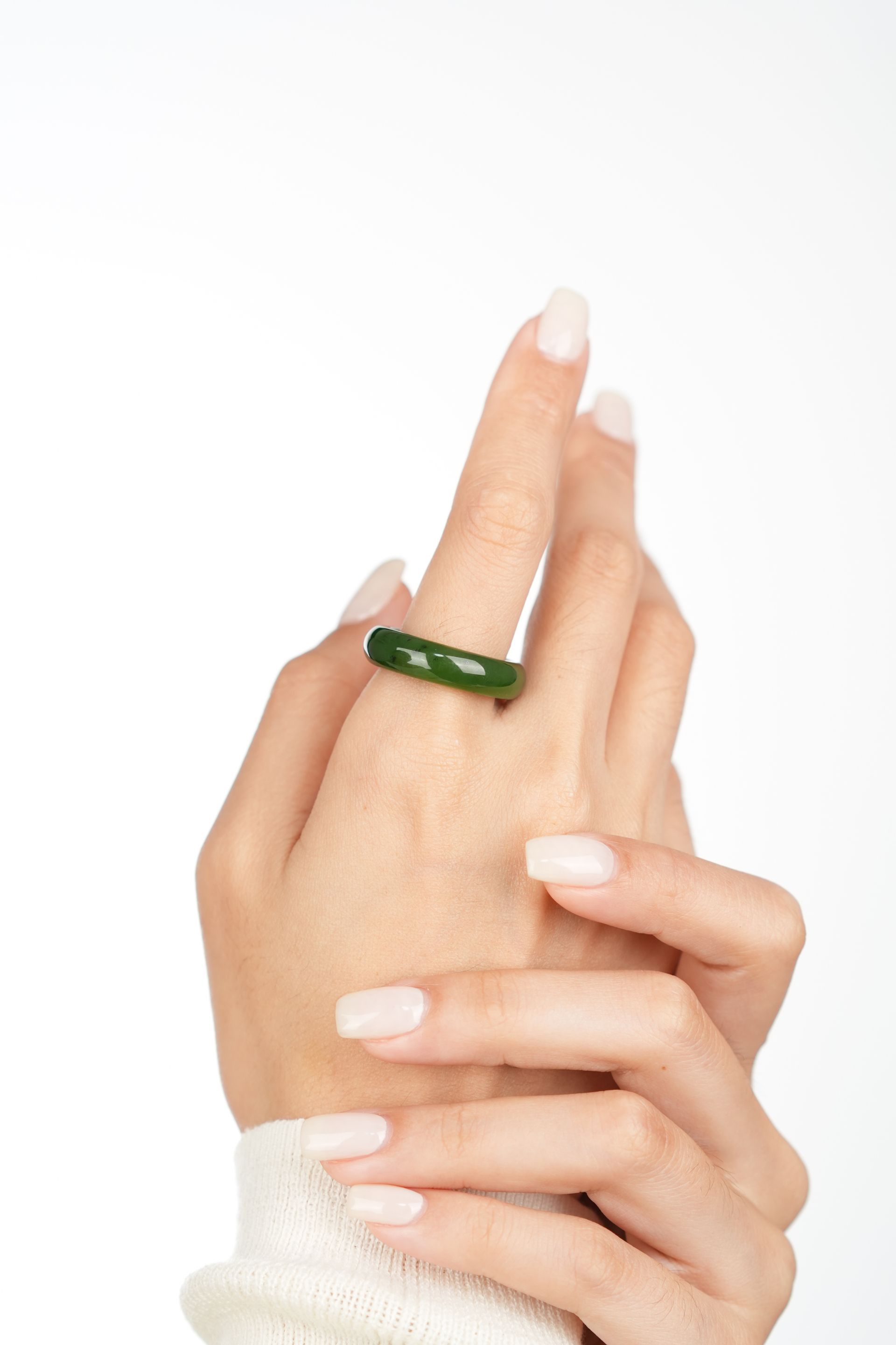 Green Nephrite Jade Ring