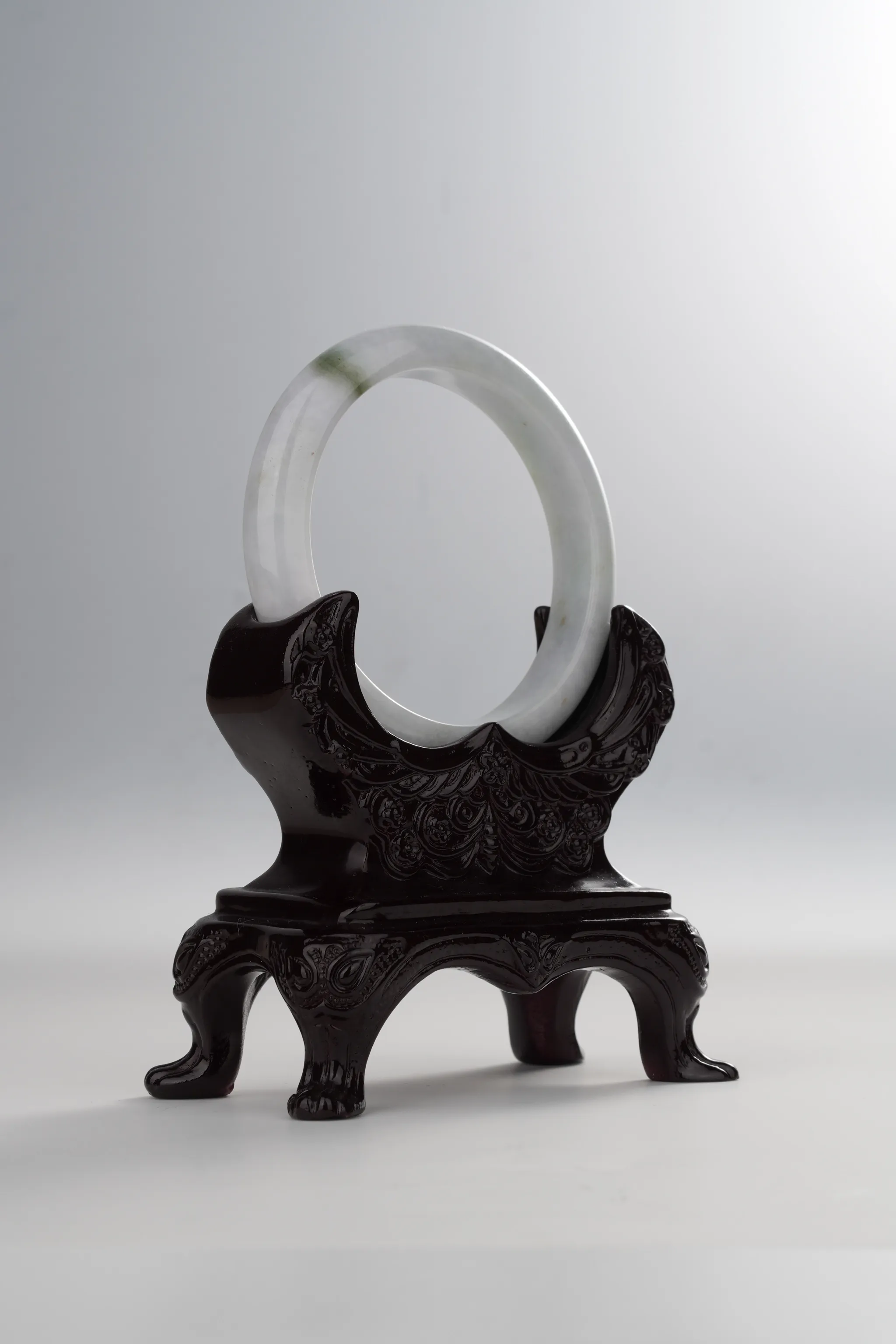 White Green Jadeite Bangle