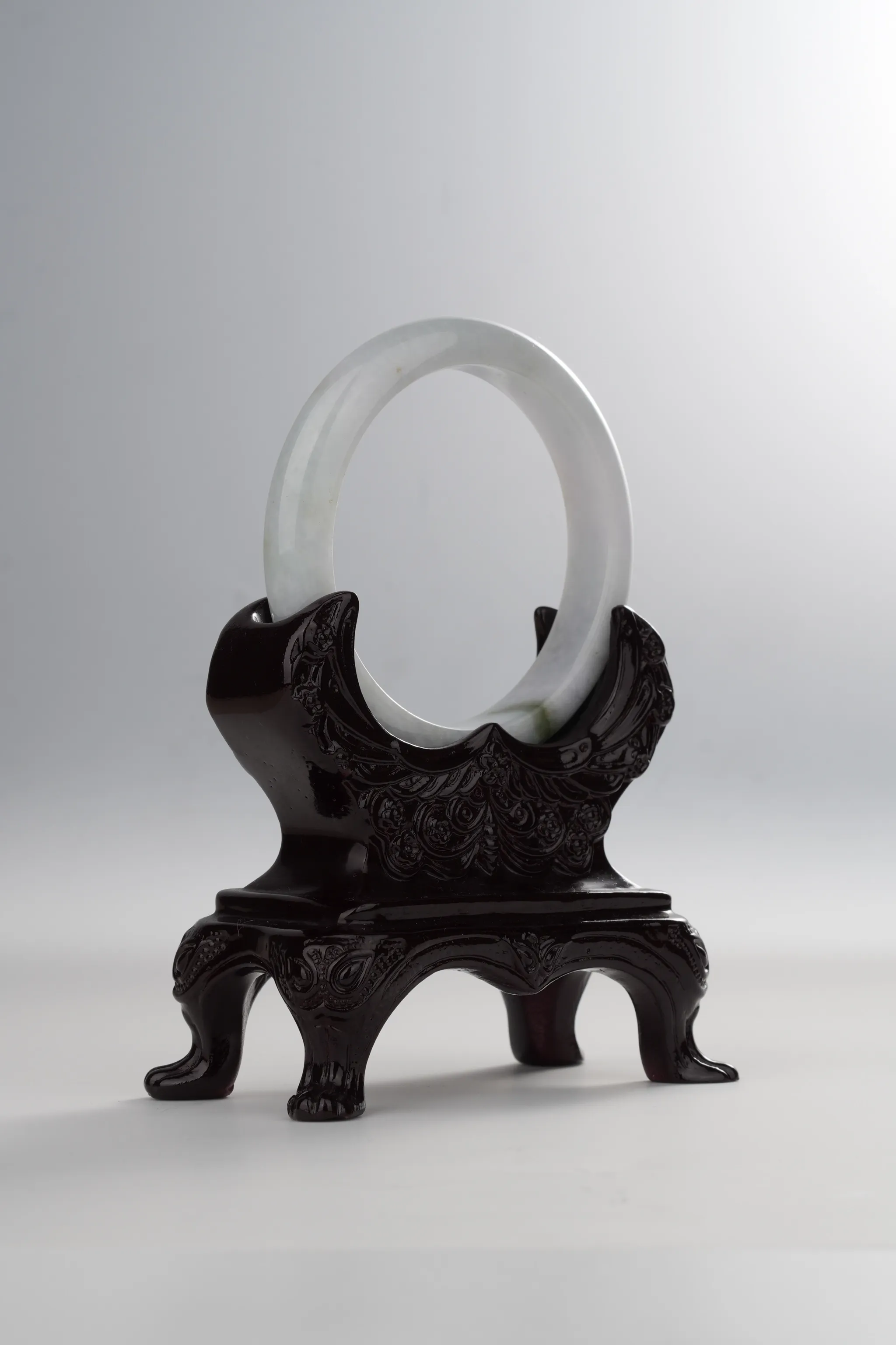 White Green Jadeite Bangle