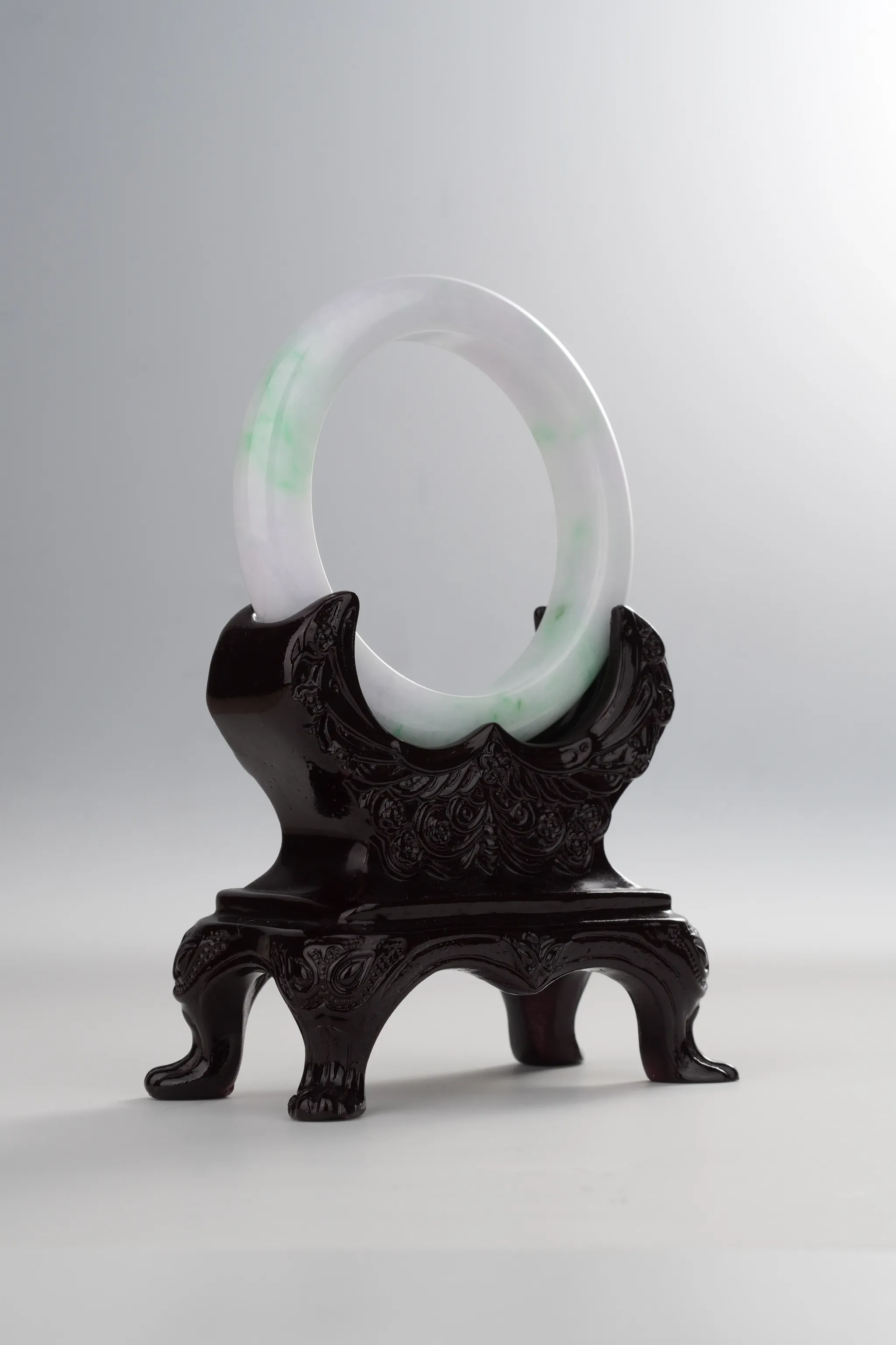 Sun Green & Light Lavender Jadeite Jade Bangle