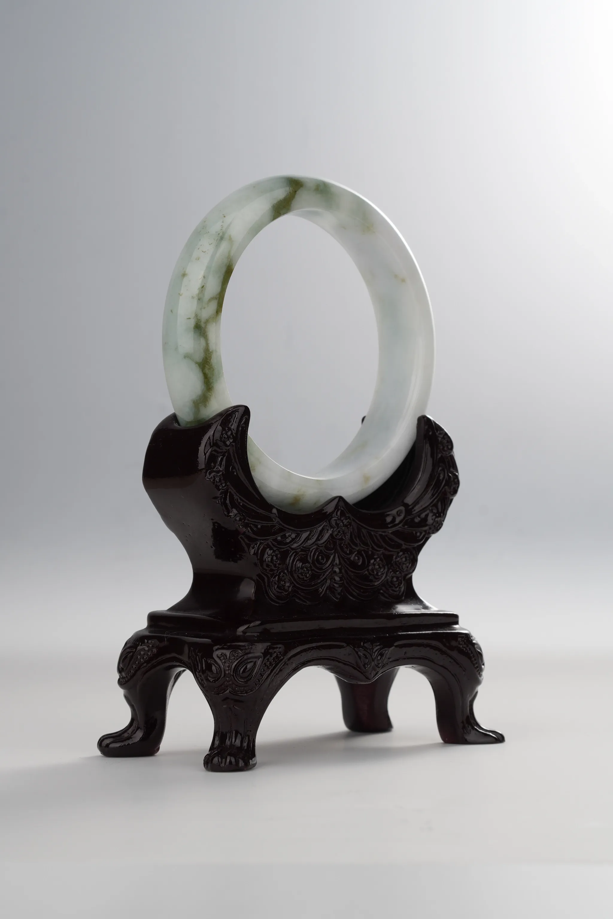 Blue Green & White Jadeite Bangle