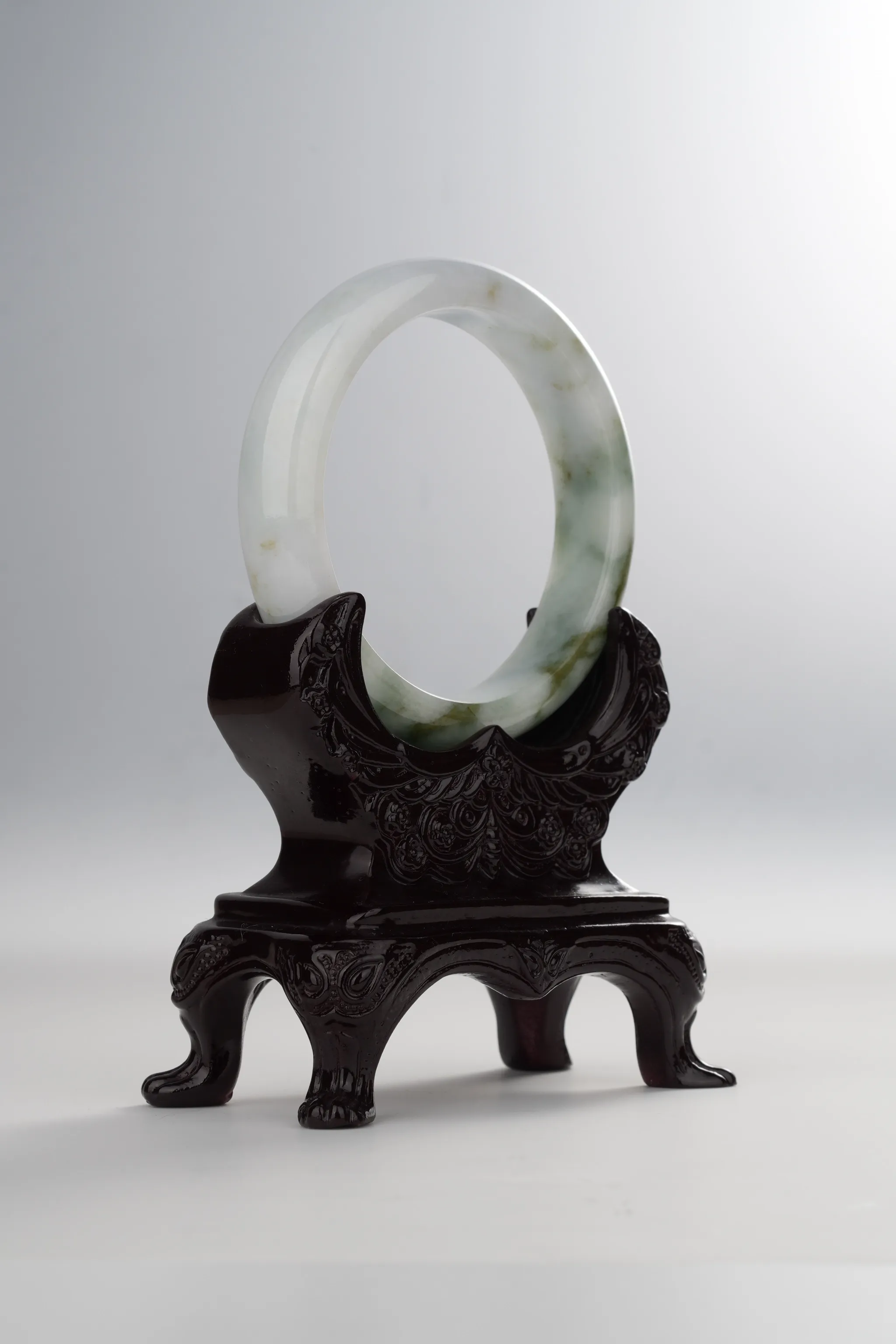 Blue Green & White Jadeite Bangle