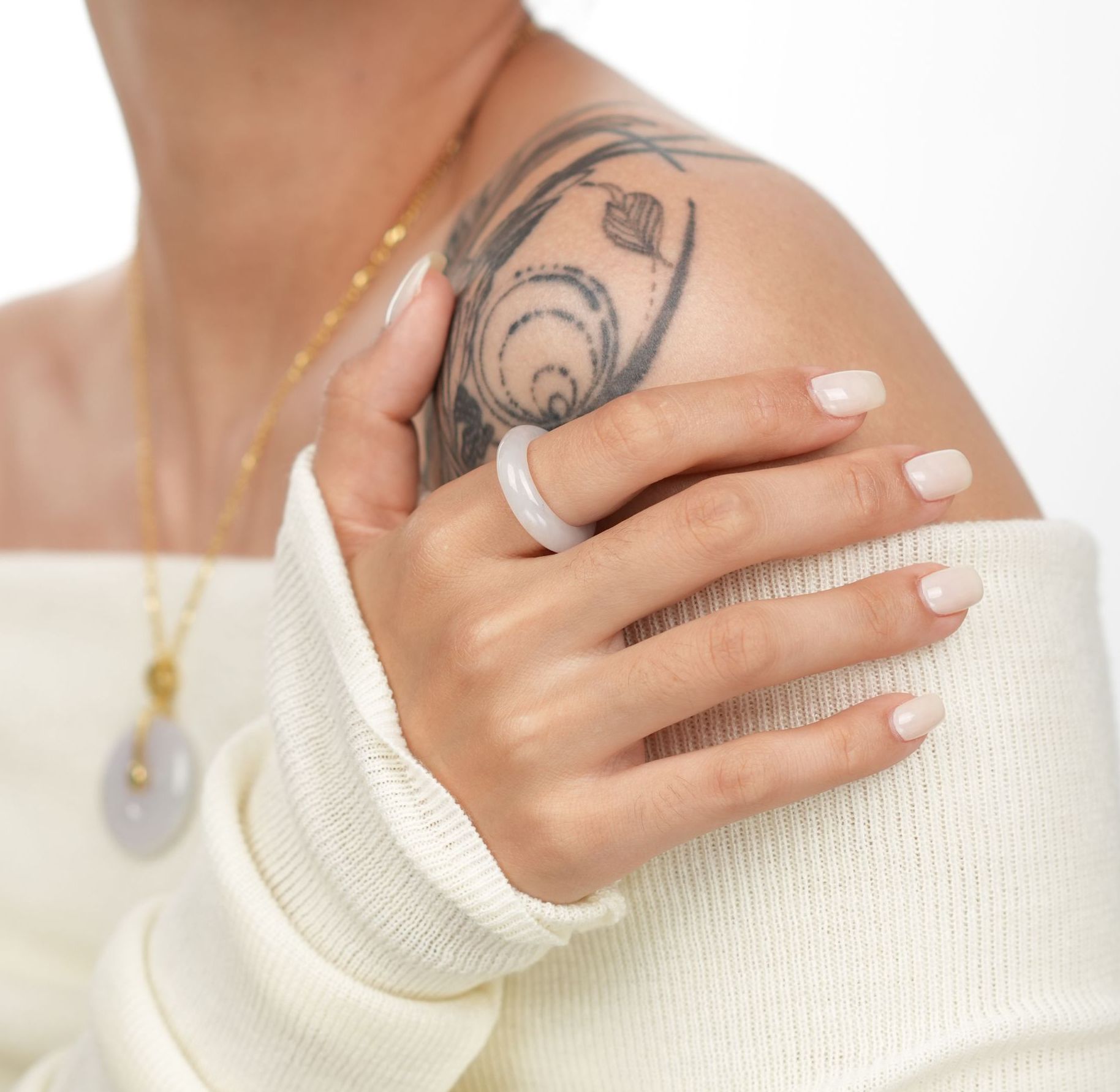 Icy Jadeite Jade Band Rings