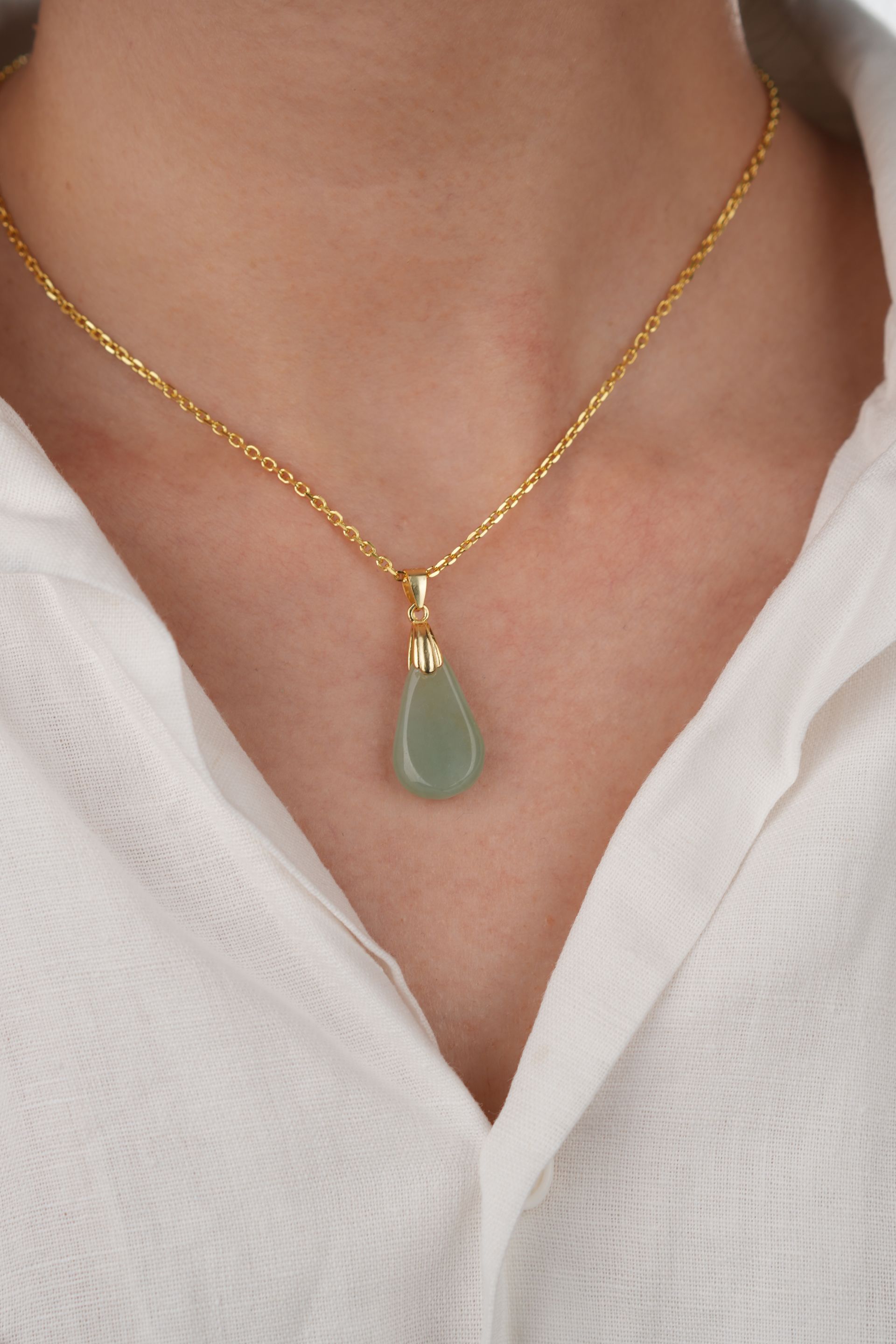 Light Green Jadeite Water Drop Pendant