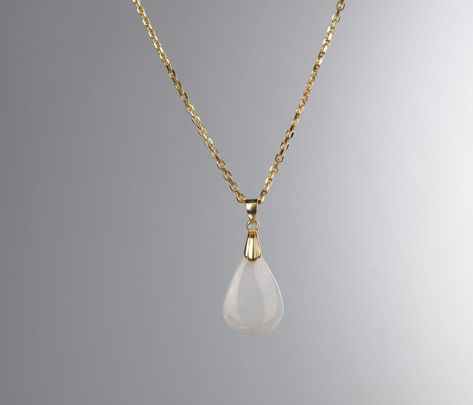 White Jadeite Water Drop Pendant