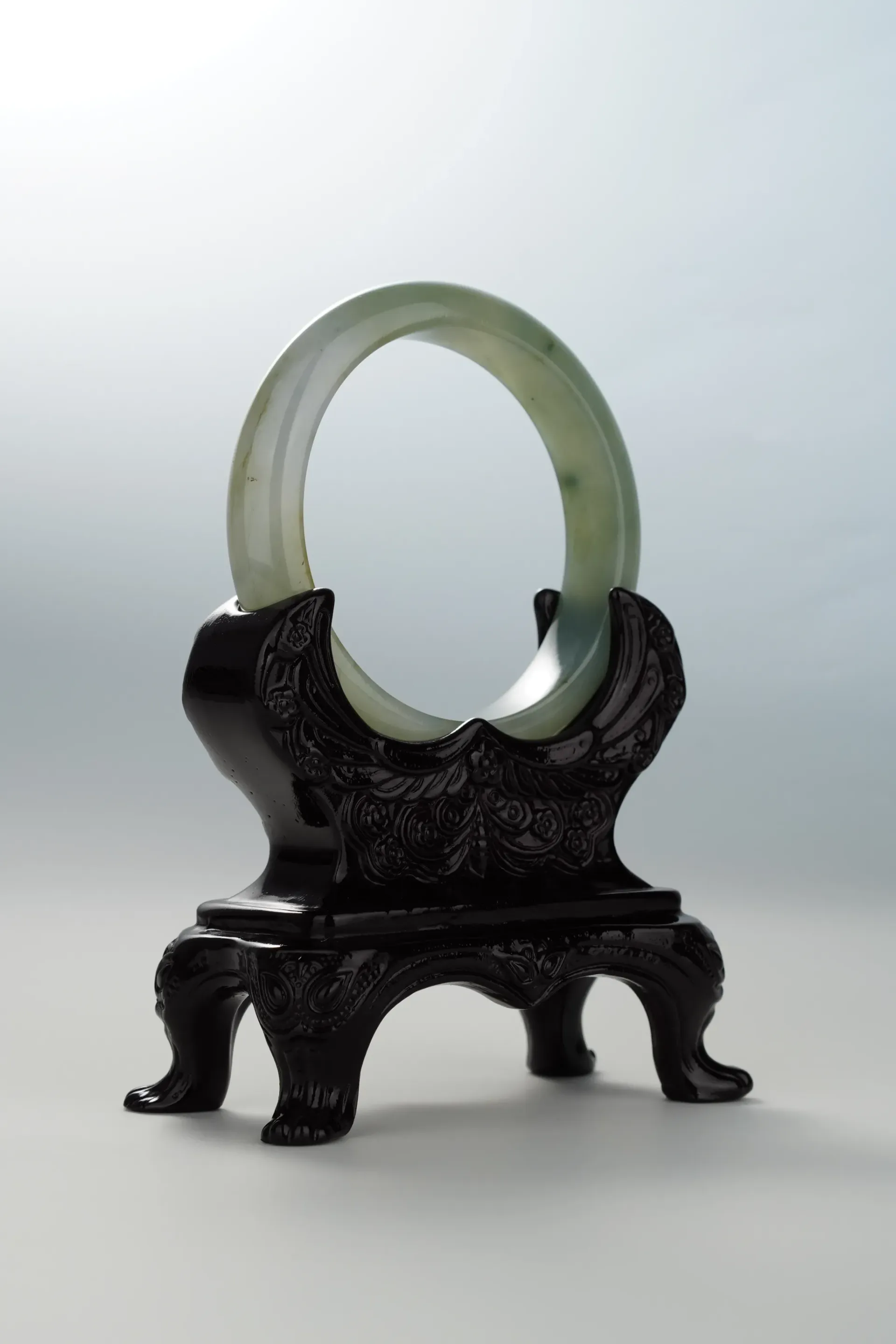 Icy Olive Green Jadeite Bangle