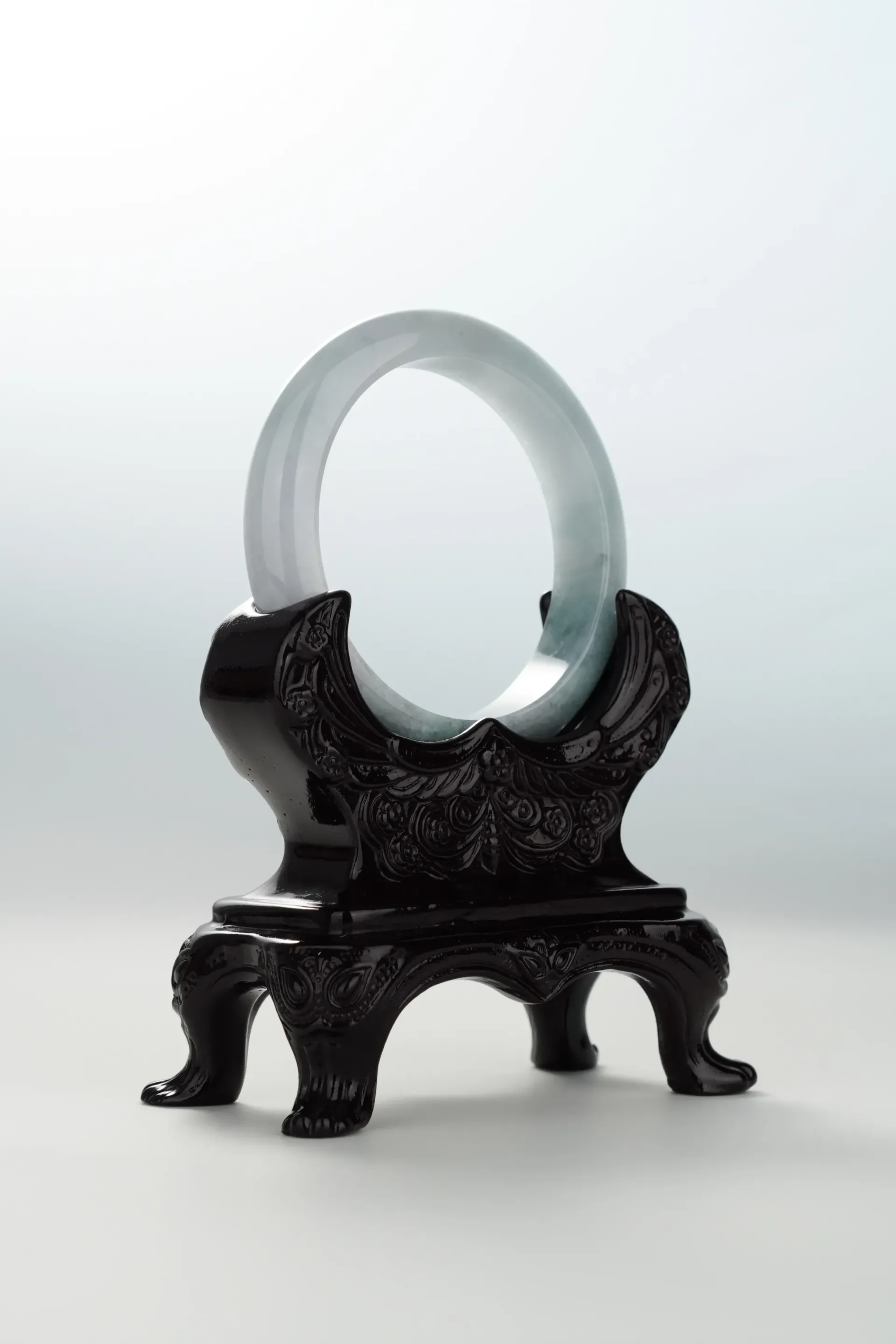 Icy Blue Water Jadeite Bangle