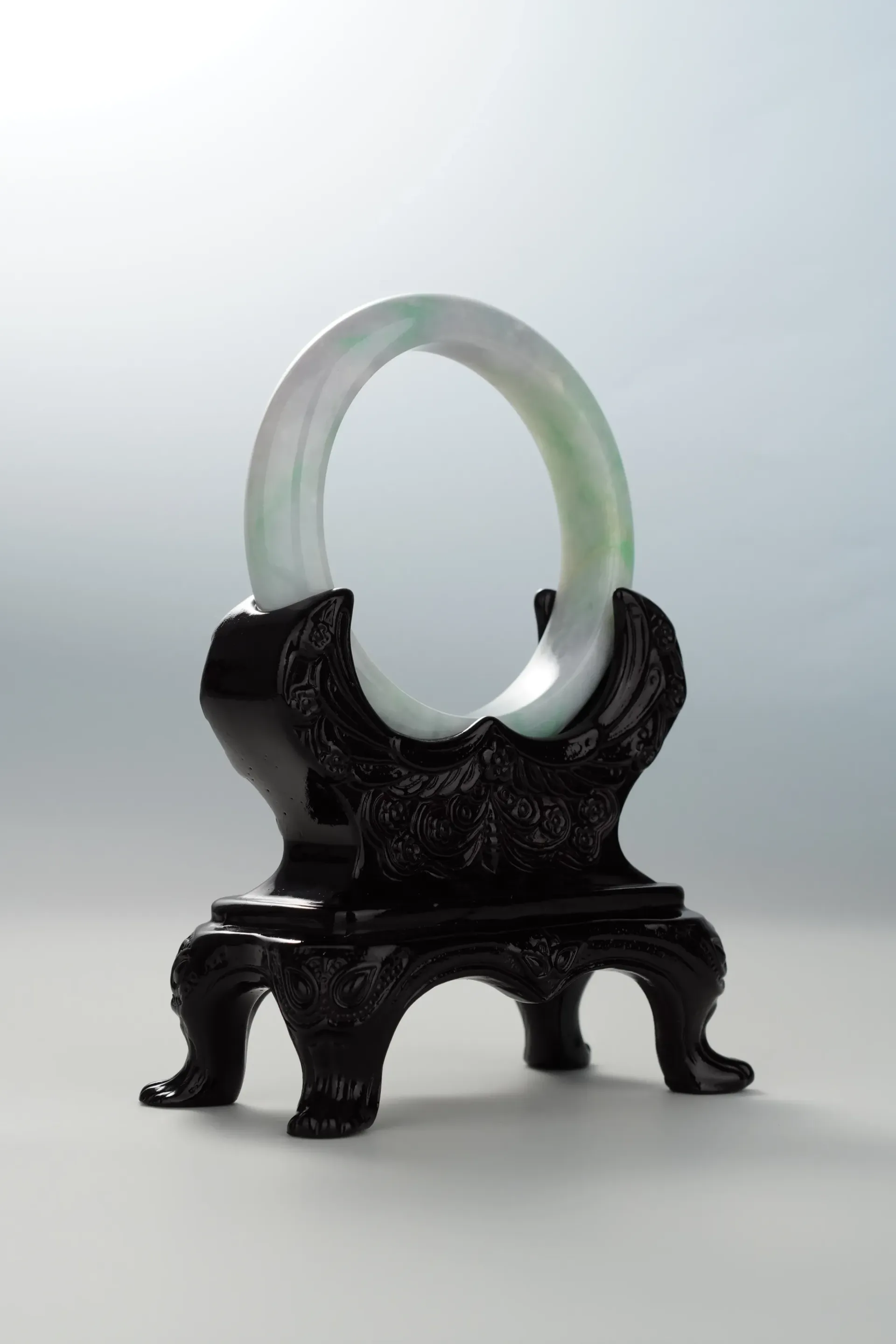 Sun Green White & Lavender Jadeite Bangle