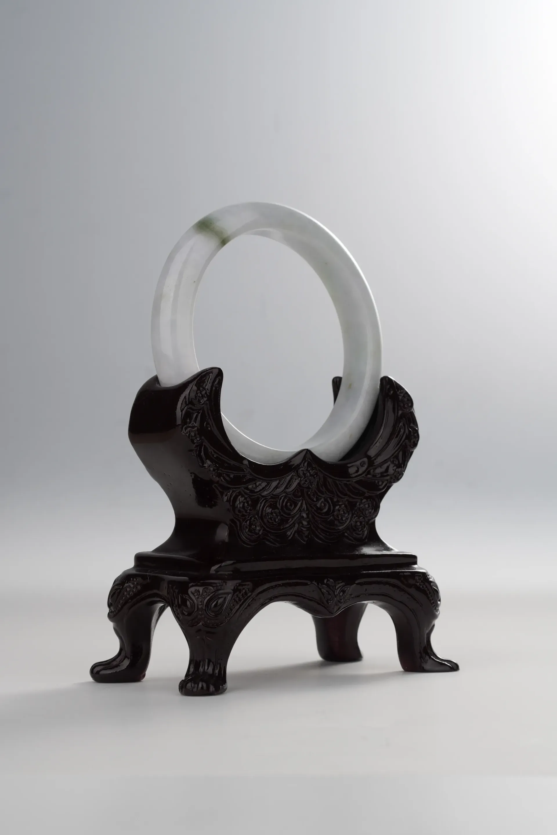White Green Jadeite Bangle