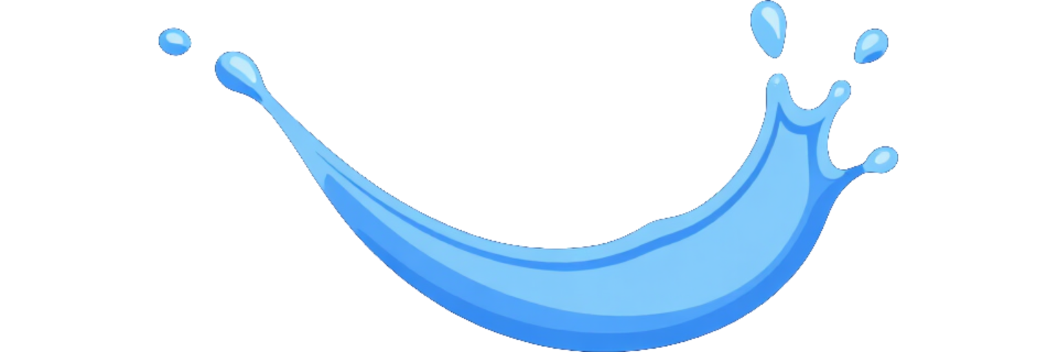 Blue water splash