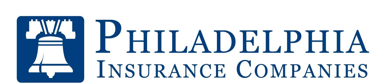 Logo for Philadelphia Insurance Companies: A blue bell in a blue square and text to the right.