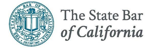 A logo for the state bar of california with a seal.