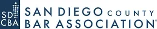 The logo for the san diego county cba bar association.