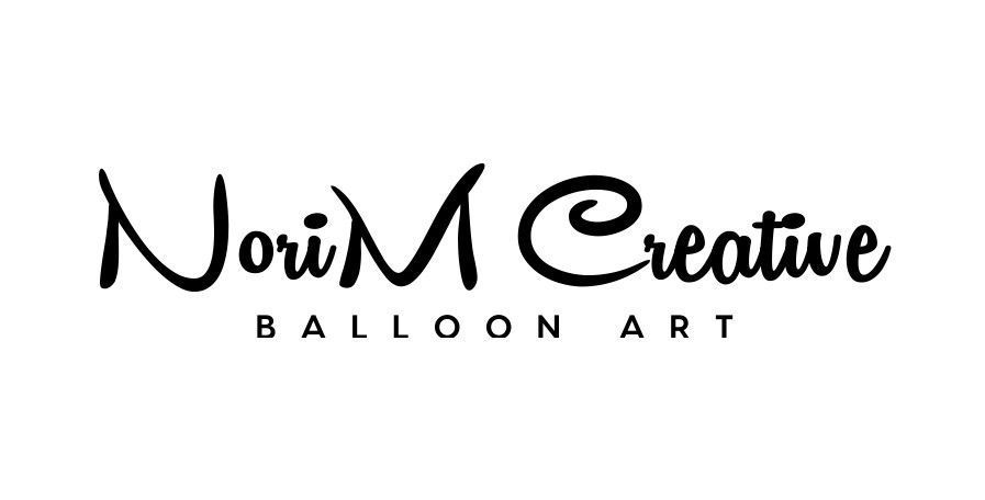 A black and white logo for norm creative balloon art.