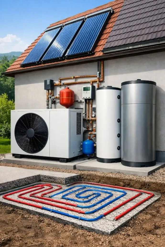 Un tecnico HVAC ripara un'unità di aria condizionata esterna utilizzando un cacciavite.