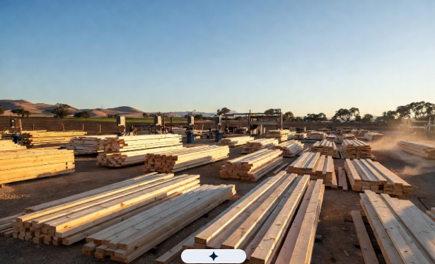 Professional lumber cutting services using precision equipment to prepare custom wood materials for 